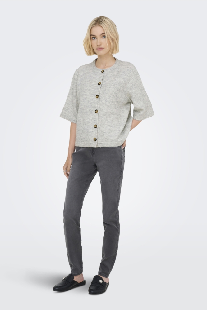 ONLCAMILLA S/S CARDIGAN KNT NOOS 15348772 LIGHT GREY MELANGE